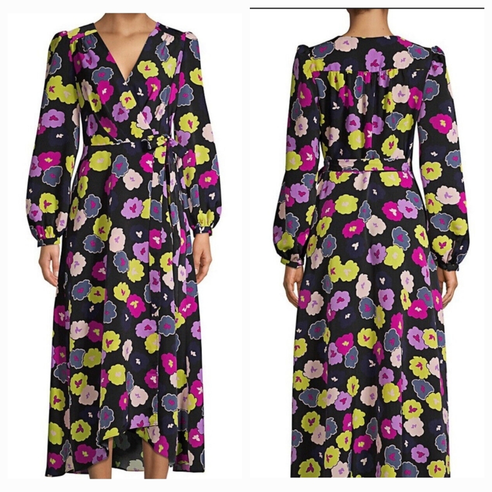 NWT Kate Spade Winter Garden Floral Long Sleeve Wrap Dress